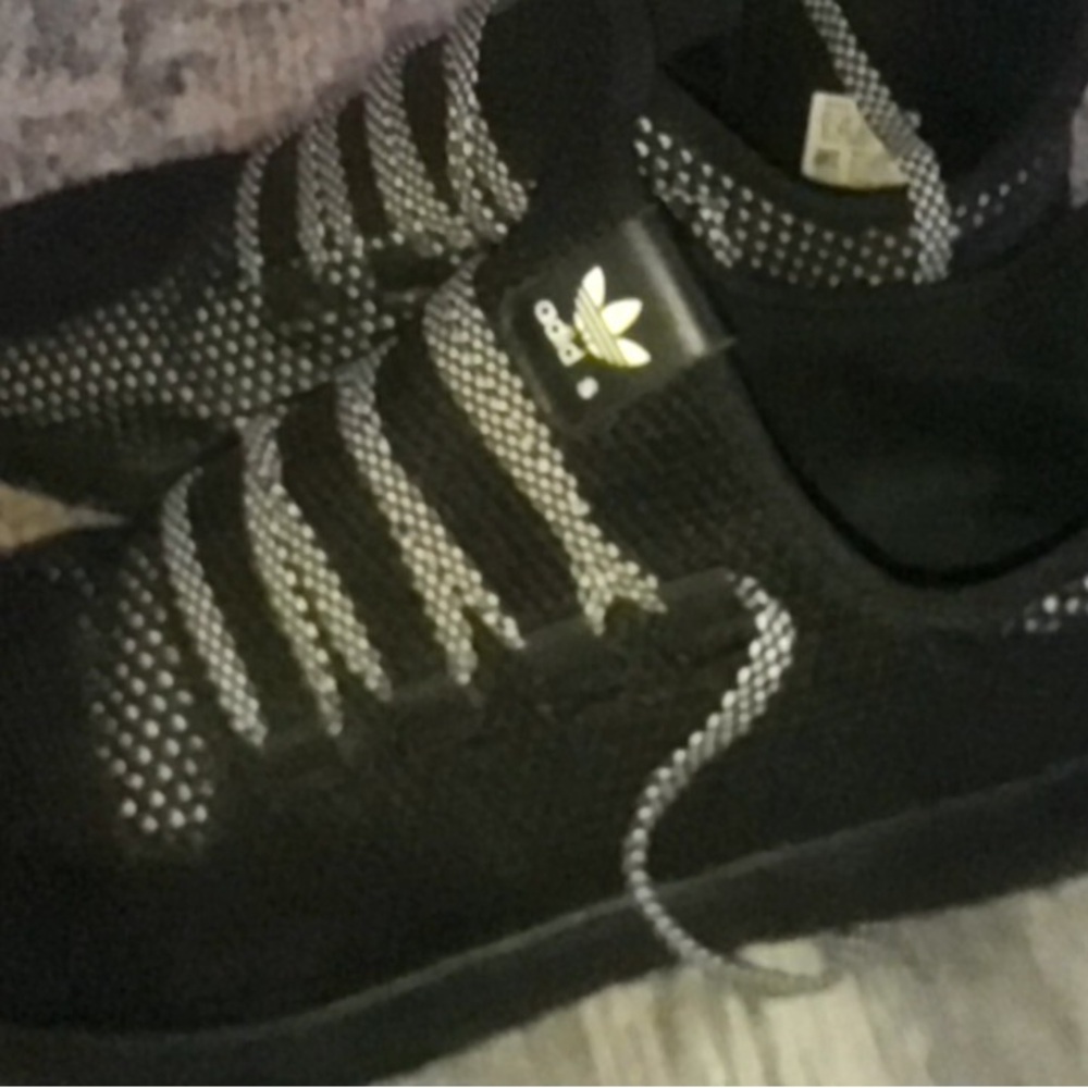 Adidas Men's Black and White Patterned Sneakers